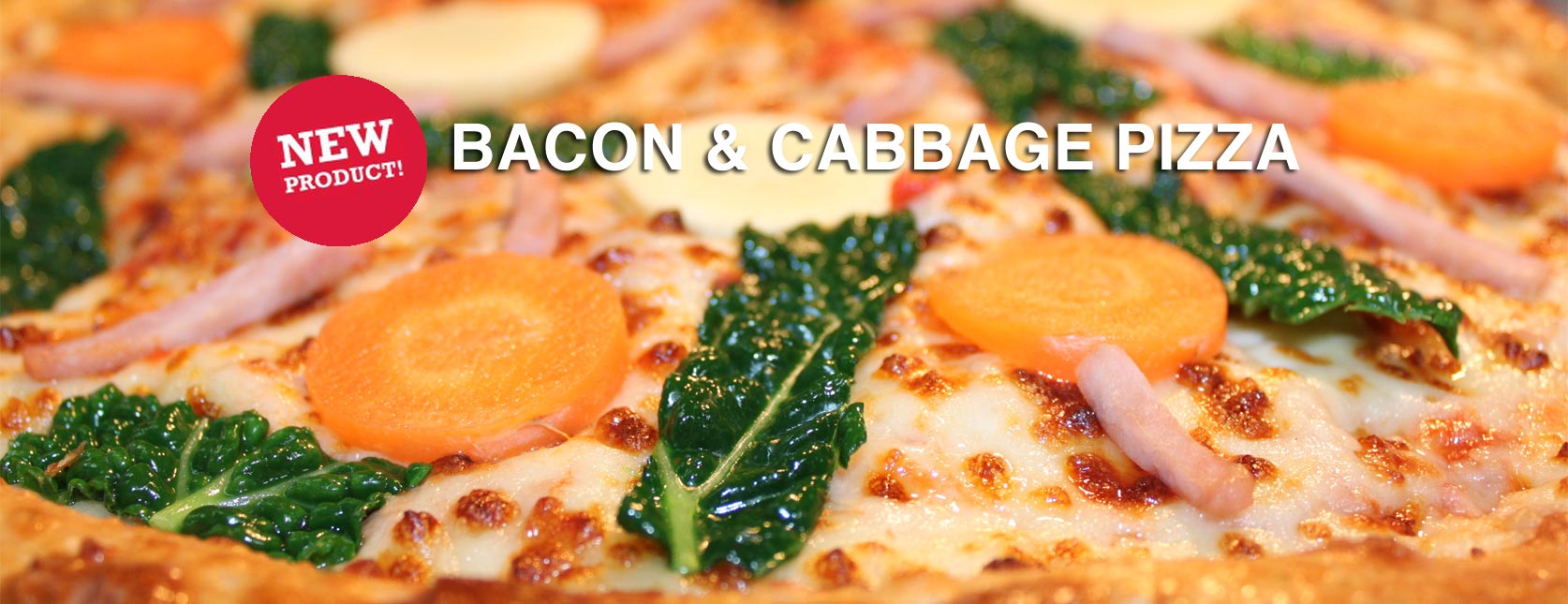 Available Now – Bacon & Cabbage Pizza!
